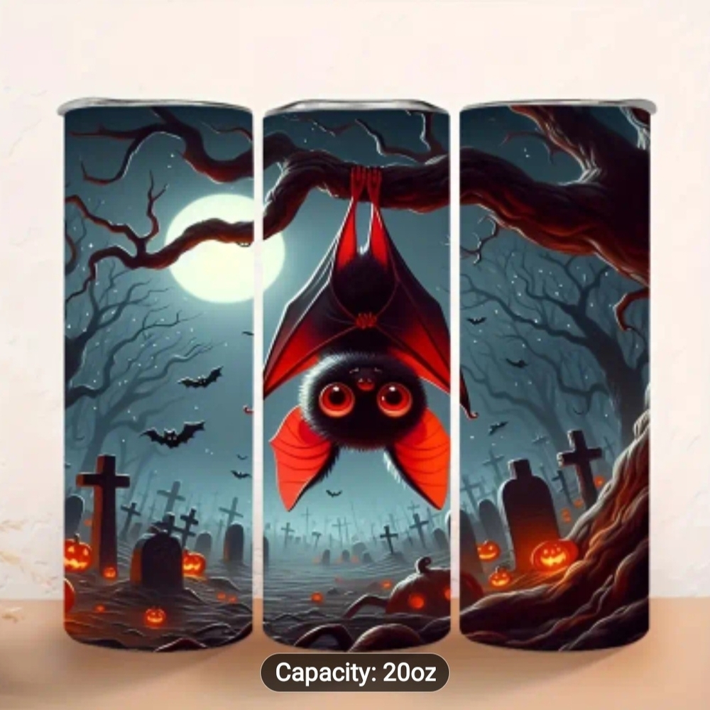 Halloween Bat Themed Tumbler - 20oz